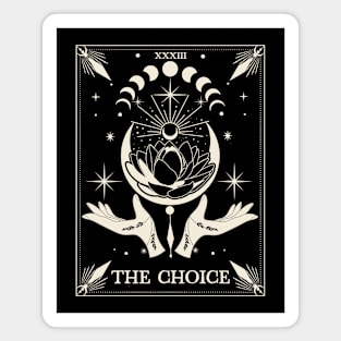 Mystic tarot card celestial design, The Choice tarot in ivory Magnet